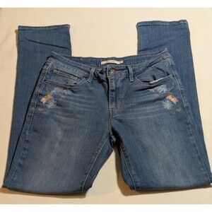 Levi's Mid Rise Skinny Floral Embroidered Distressed 29X32" Jeans EUC B8